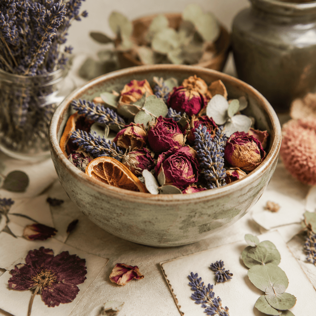 Dried Flower Potpourri Bowl
